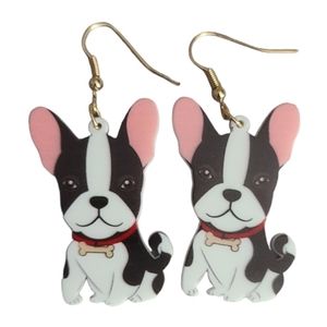French bulldog Dangle earrings NWT